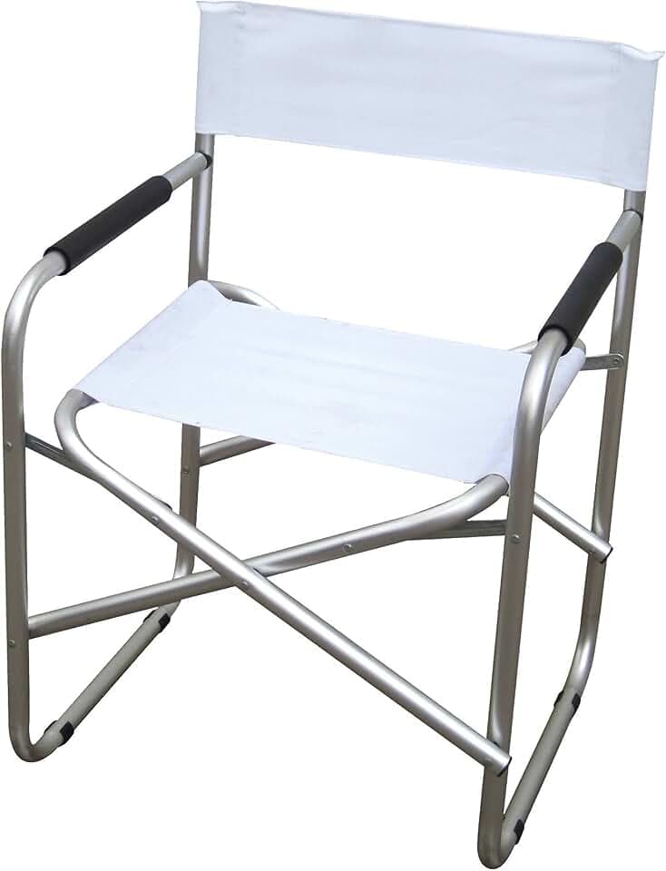 Linea Garden Friend Regiestuhl aus Aluminium und PVC 600D, Farbe Weiß.