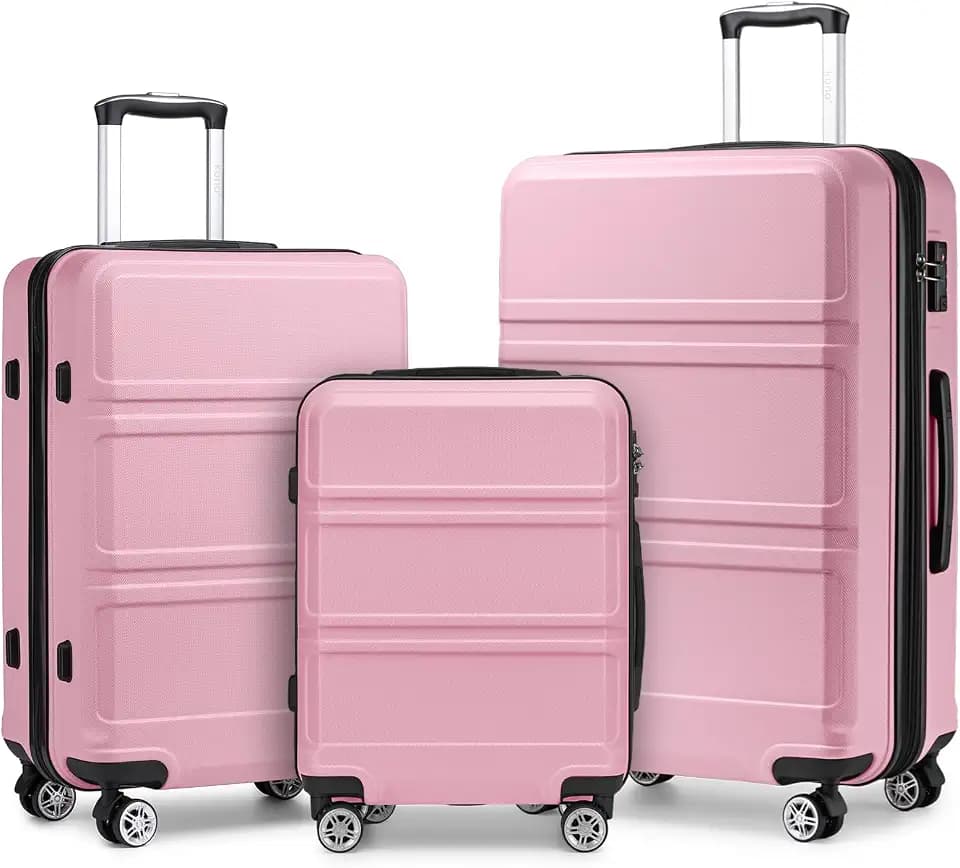 Kono 3 Piece Luggage Sets Expandable(only 28") with Spinner Wheels TSA Lock