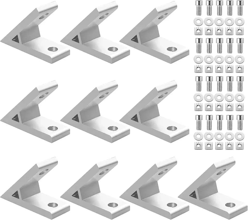 EYPINS 10x Befestigungsmaterial 45 Grad Winkel Befestigung, Aluprofil 30x30 M8 Nut 8 Raster Streben Aluminium Montageprofil Stangenprofil Strebenprofil Nutprofil Bauprofil für DIY-Projekte 3D-Drucke