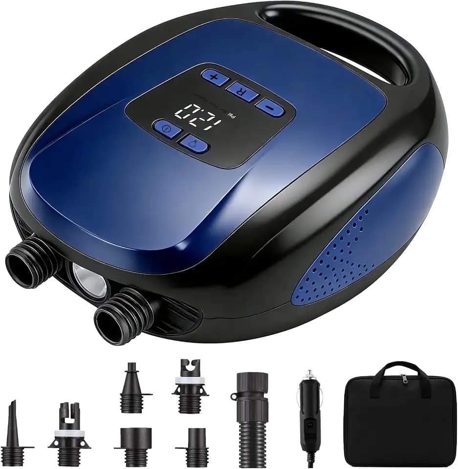 Elektrische SUP Pumpe, Ruitx 20PSI Hochdruck SUP Luftpumpe 12V DC Autoanschluss mit Inflation Auto-Off Ausgasungsfunktion, für Kajaks/Matratze/Wind Wings/Wassersport