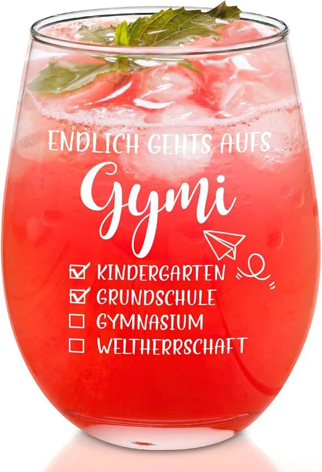 Joymaking Weinglas Einschulung Geschenk, Gymnasium 5 Klasse Geschenke, Weiterführende Schule Schulwechsel Geschenk, Schultüte Gymnasium 5. Klasse 520ml