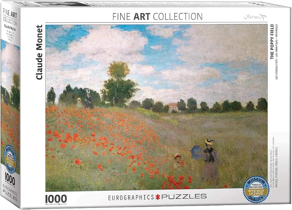 EuroGraphics The Poppy Field by Claude Monet (1000 Piece) Puzzle, Model:6000-0826