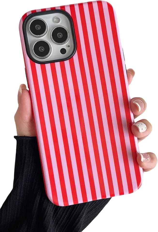 Longlayss Compatible with iPhone 15 Pro Case Cute Striped Phone Case