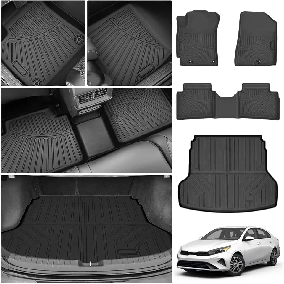 Cartist Floor mats for 2019-2024 Kia Forte丨S | EX | FE | LX | LXS | GT | GT-Line, All Weather Cargo Liner for Forte Accessories, Heavy Duty Car Mats, Car Accessories
