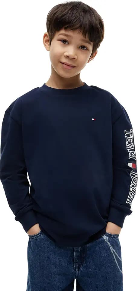 Tommy Hilfiger Jungen Team Tommy Graphic T-Shirt Ls Kb0kb10512 Weitere T-Shirts (1er Pack)