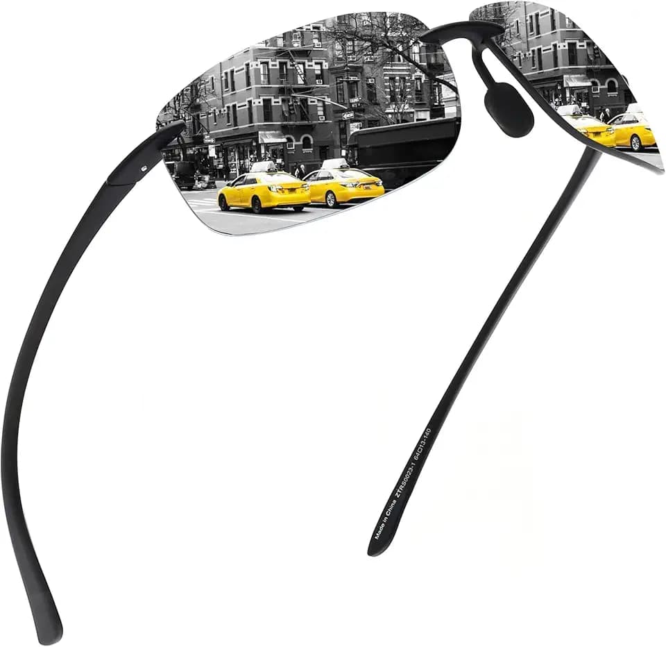 JIM HALO Sport Sunglasses Men Womens TR90 Rimless for Driving Running Golf