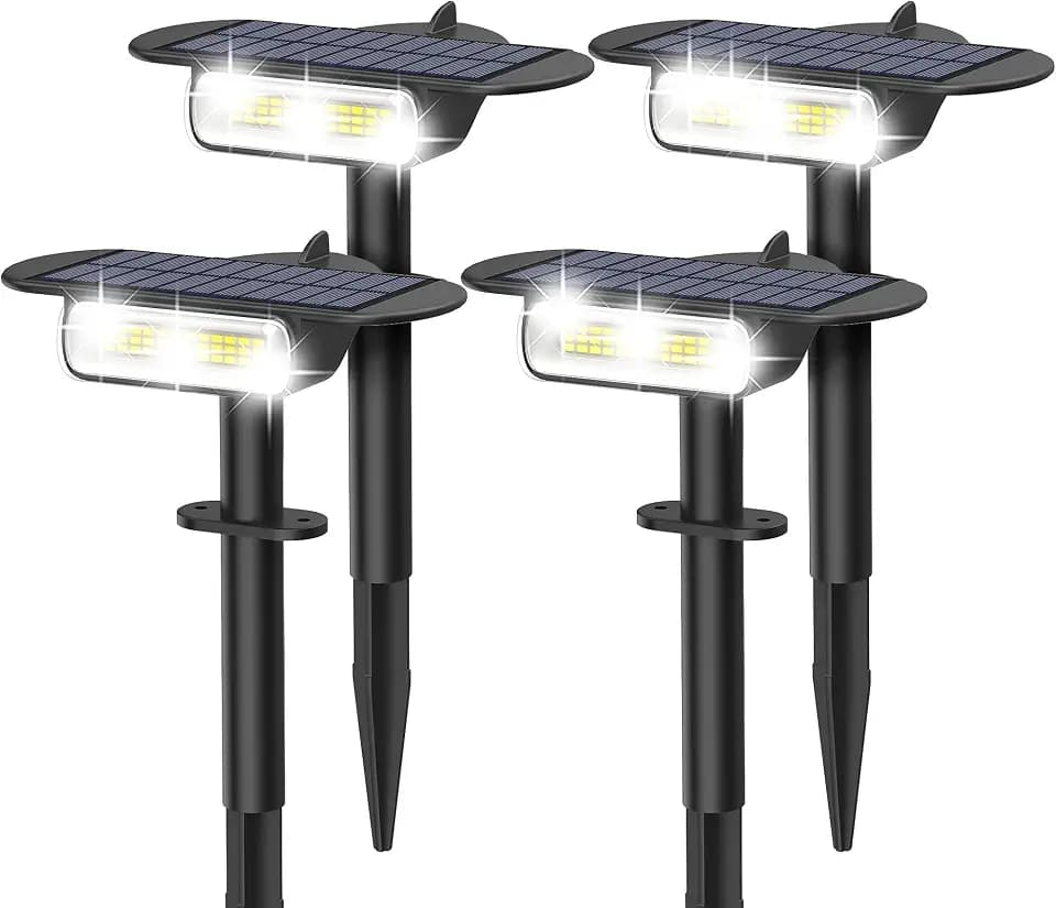 Latband Solar Spot Lights Outdoor IP68 Waterproof 4 Pack (Cool White)