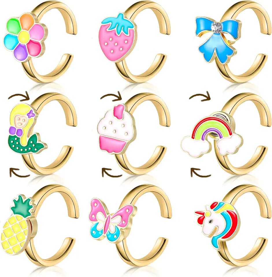 Sureio Fidget Anxiety Rings for Women spinner
