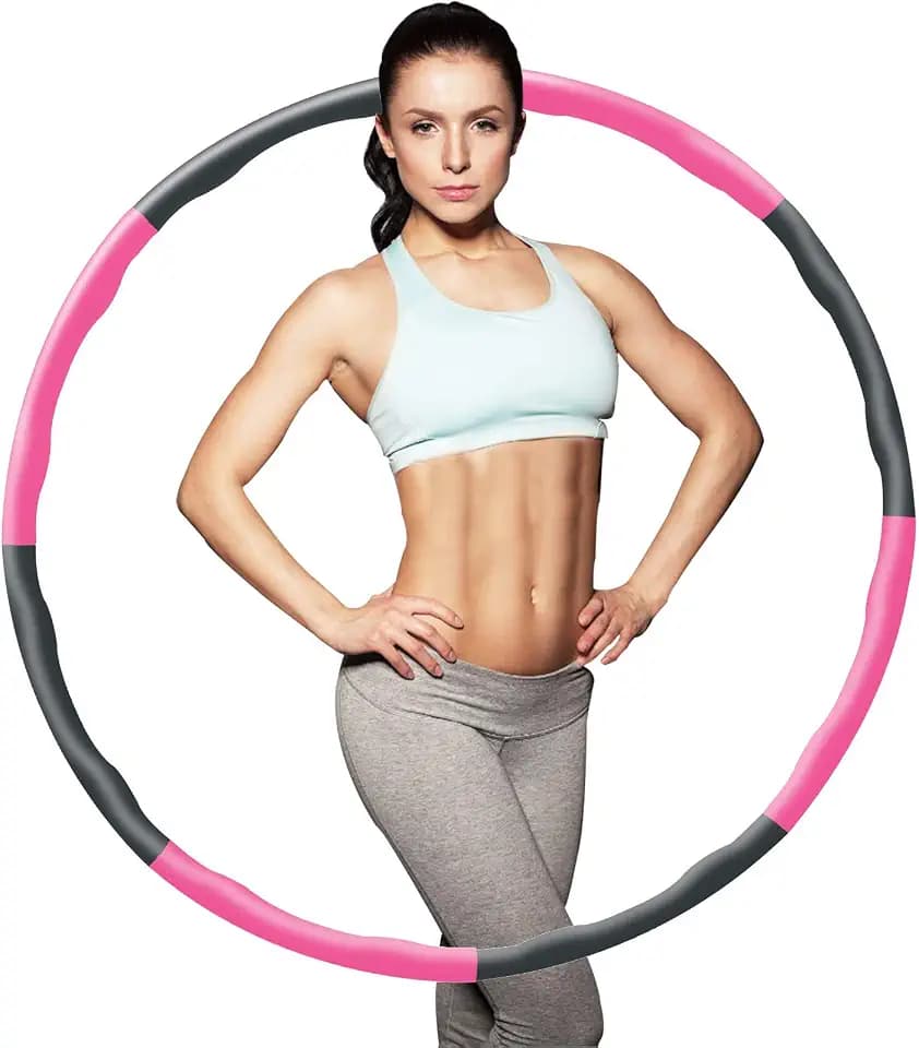 Fitness Hula Reifen Zum Abnehmen für Erwachsene Kindern 90cm 8 Teile Slim Hula Fitness Sport Reifen zur Gewichtsverlust und Massage Gymnastik Hoola Reifen Hoop für Erwachsene Fitnessübungen