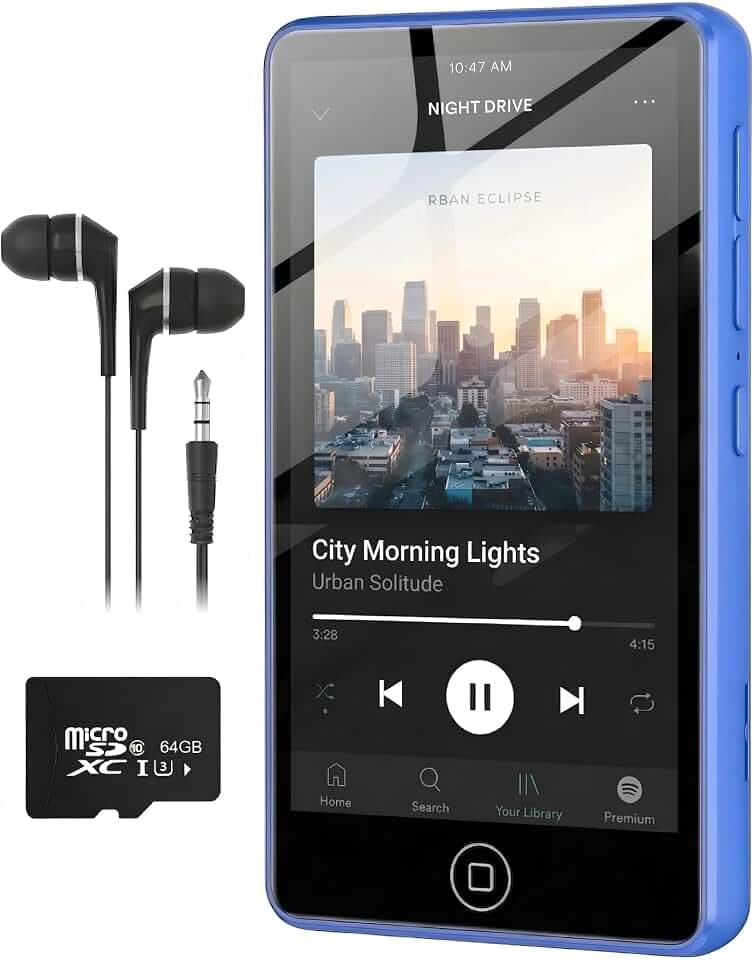 80GB MP3 Player Spotify mit Bluetooth & WiFi, Android 9 Musik Player