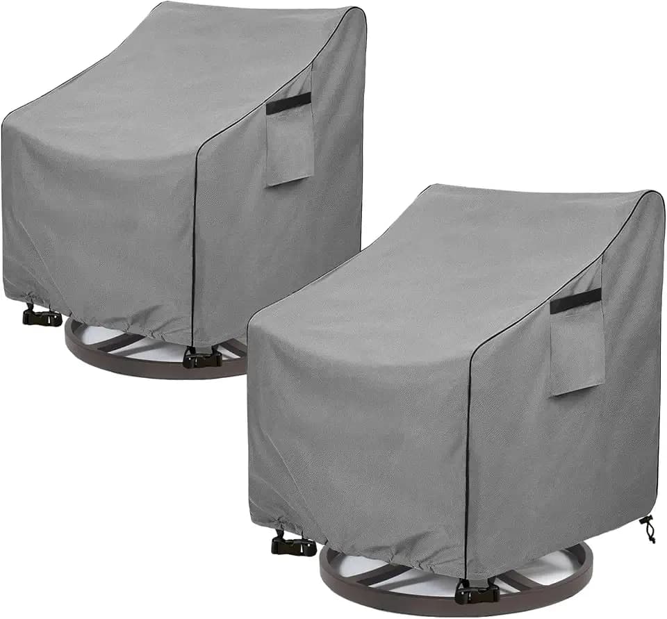 Okcool Patio Chair Covers,Heavy Duty 600D Outdoor Furniture Covers Fits up to 35" W x 37" D x 38.5" H inches -2 Pack,Grey