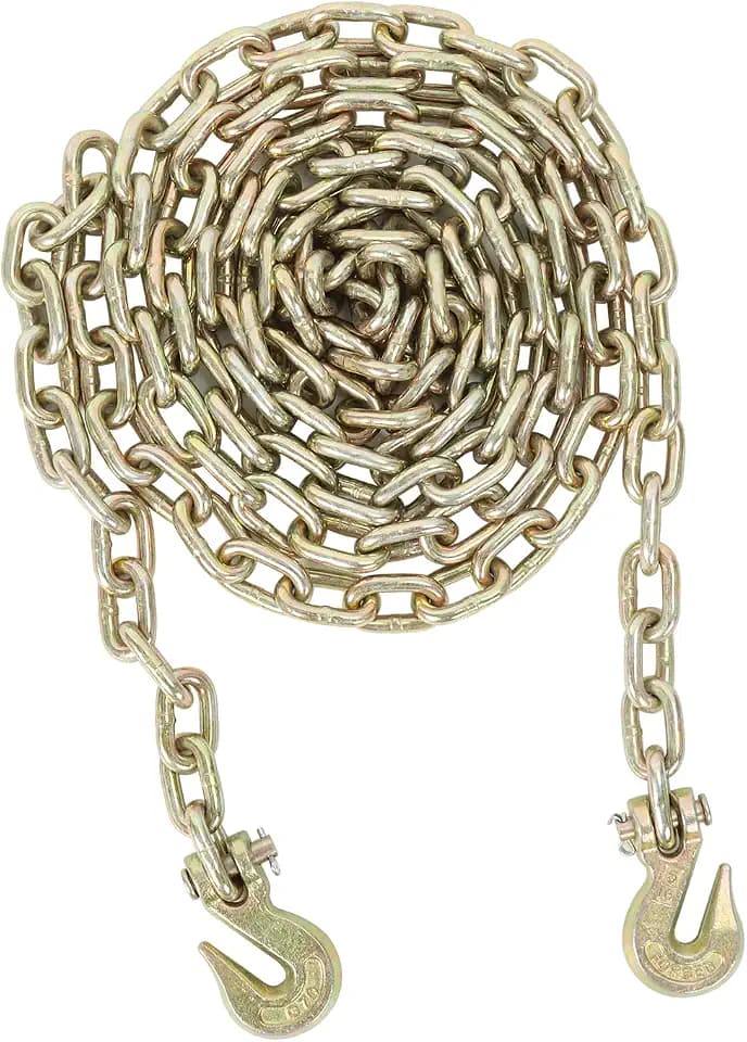 5/16Inch x 14Foot Grade 70 Transport Binder Chain with G70 Clevis Grab Hooks,18,800 lbs Break Strength for Load Tie-Down Fixed Cargo Flatbed Truck Trailer Chain