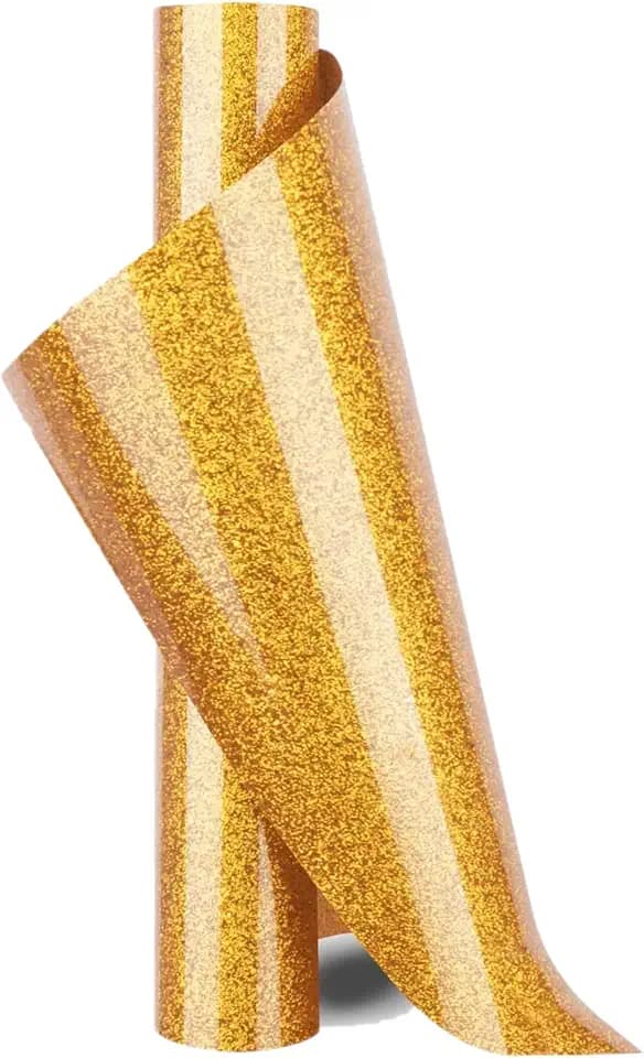 Vinyl-Blätter zum Aufbügeln, Pailletten, für Wärmeübertragung, Textilfolie, 30 cm x 100 cm, Silhouetten, Porträts, Tasche, Kleidung, DIY (Gold)
