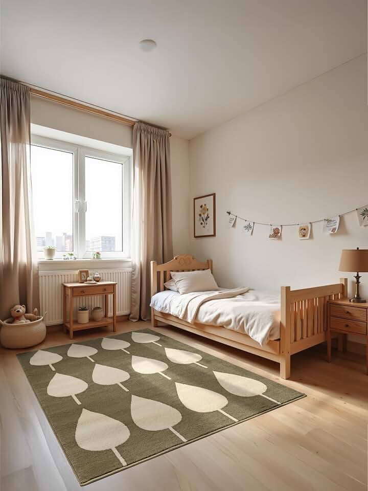 Hanse Home Adventures Kinderteppich - Design Spielteppich Leaves, Modernes Blatt Design, Spielmatte, Krabbelteppich Junge Mädchen für Kinderzimmer, Jugendzimmer, Wohnzimmer - Grün Creme, 120x170cm