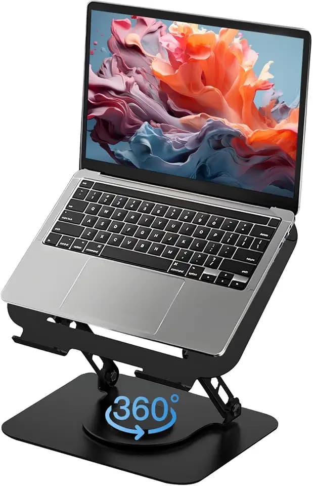 360° Rotatable Adjustable Laptop Stand, Foldable Ergonomic Desktop Holder with Heat Dissipation for Laptop & Tablet