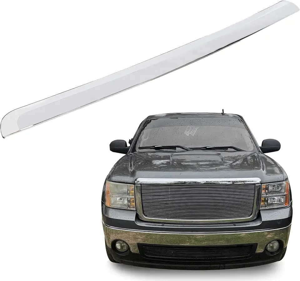 ECOTRIC Truck Hood Molding Trim Compatible with 2007-2013 GMC Sierra