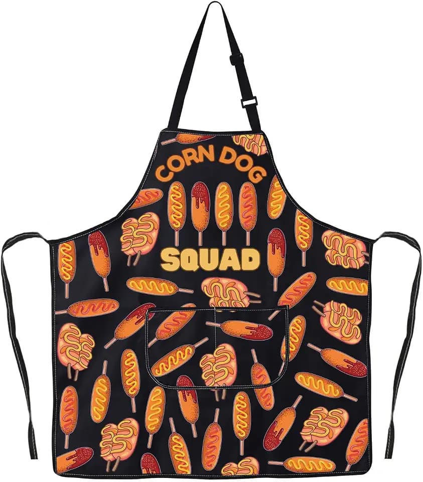 JNIAP Corn Dog Apron With Pockets Corn Dogs Lover Gift Corn Dog Maker Gifts Hotdogologist Gifts Hot Dogs Lover Apron