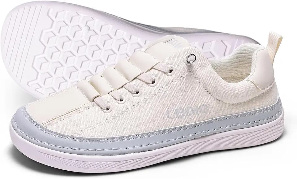 Womens Wide Toe Box Shoes, Comfortable Barefoot Slip On Loafers for Women, Zero Drop Canvas Casual Shoes