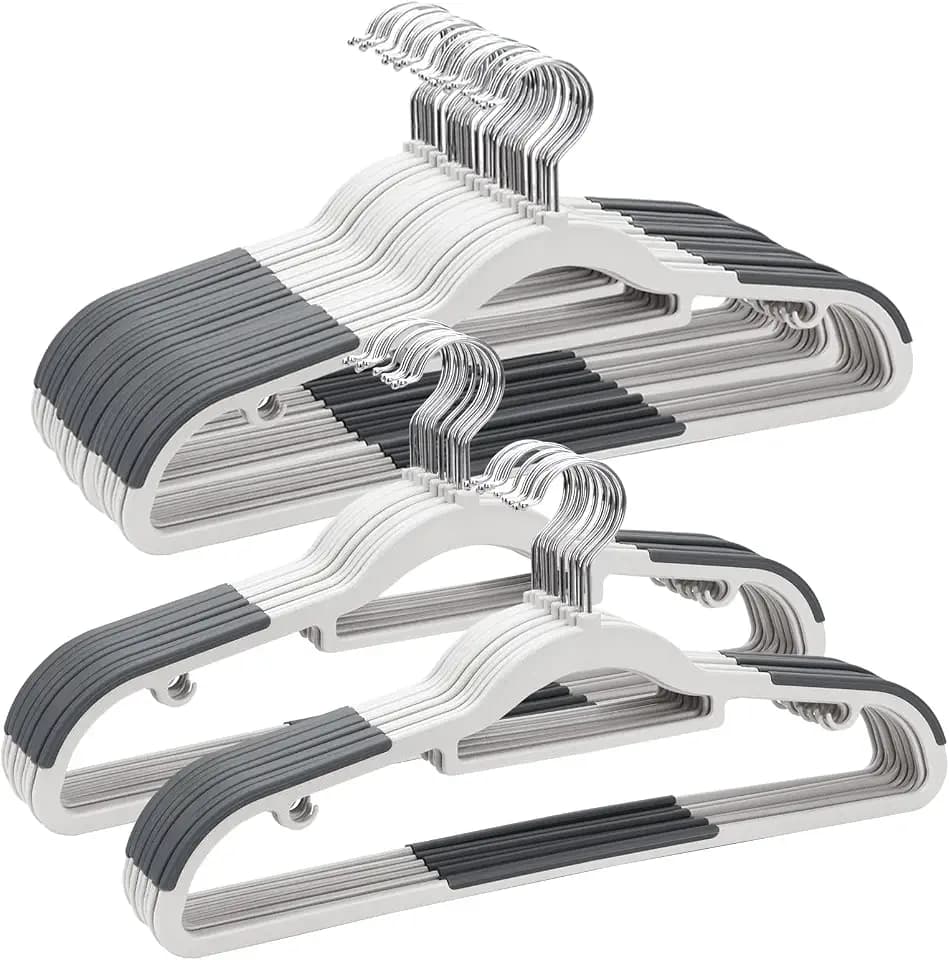 Plastic Hangers 50 Pack, Non Slip Slim Clothes Hangers