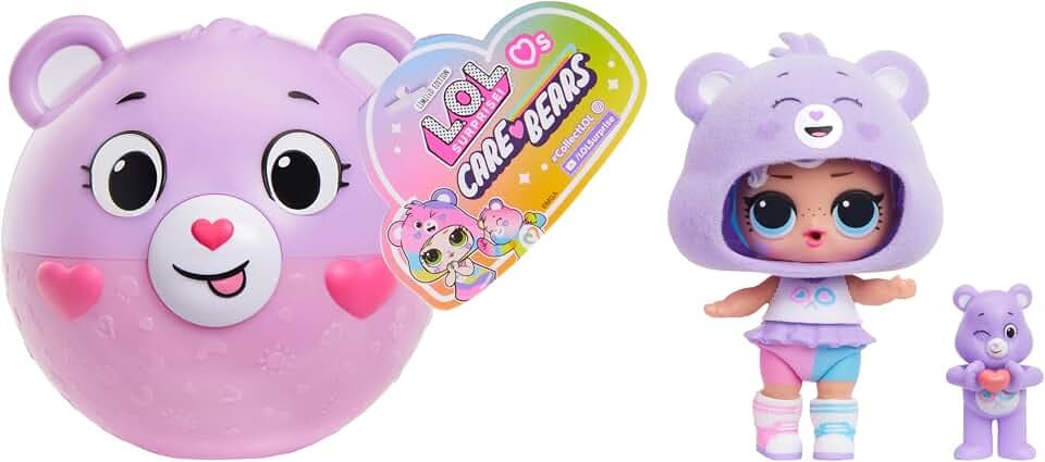 L.O.L. Surprise! Loves Care Bears Tots - Enthält 1 Puppe mit Outfit und Accessoires, Kugel in Teddybär-Form, Blindverpackung, 6 Puppen zum Sammeln