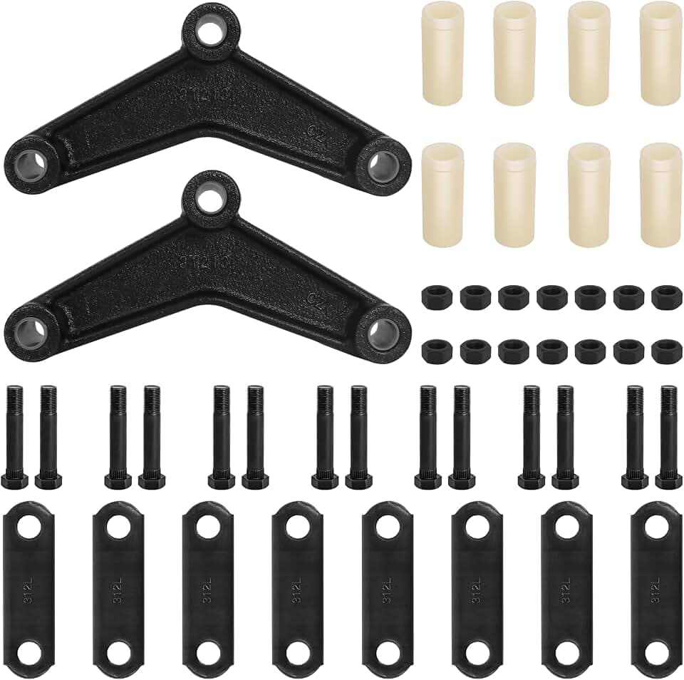 Trailer Shackle Kit 7-3/4" 256L with Equalizer for Tandem Axle, Fits 3,500–5,200 lbs Axles, Heavy Duty Leaf Spring Suspension Kit with Bolts, Bushings & Lock Nuts for Utility Boat RV Trailer