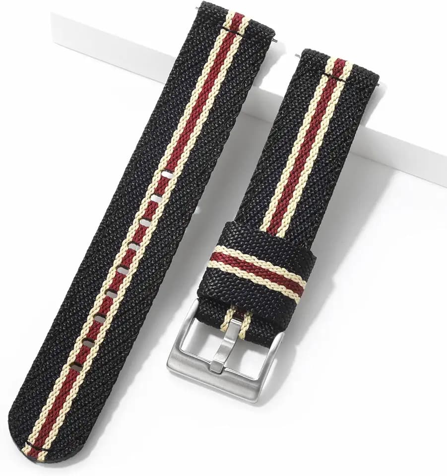 TACTICAL FROG 18 mm 20 mm 22 mm Fast Release Nylon Watch band with Stainless Steel Buckle, Two-Piece Waterproof Nylon Watch Strap for Men and Women