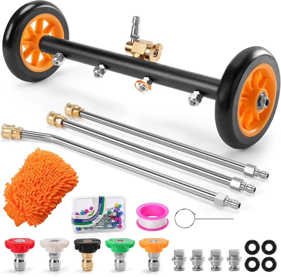 FIDISP Undercarriage Pressure Washer Cleaner, 16 Inch 2-in-1 Washer Broom