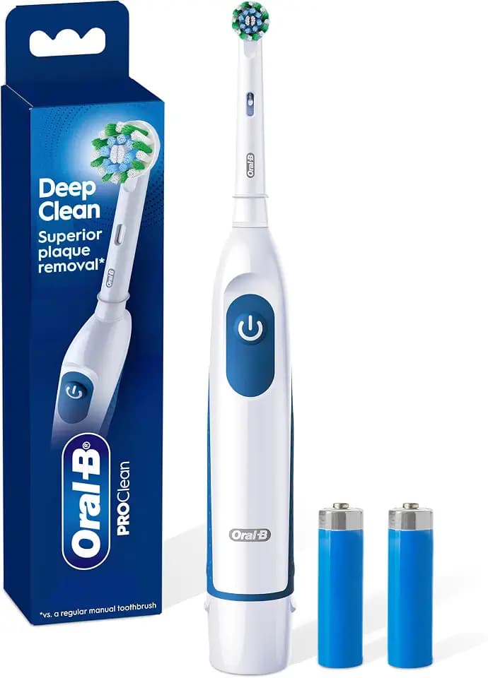 Oral-B Pro 100 3D White, Battery Toothbrush, White