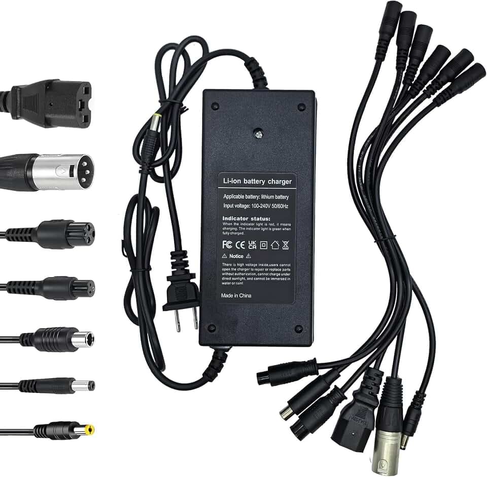 (7 Plugs) 54.6V 3A Fast Charger for Razor, Jetson, Voyage, gotrax, ninebot, Lectric XP 2.0 3.0, Magnum, RadRunner RadRover, Himiway Cruiser, Aventon, Ecotric, Sondors 48V 13S Lithium Batteries
