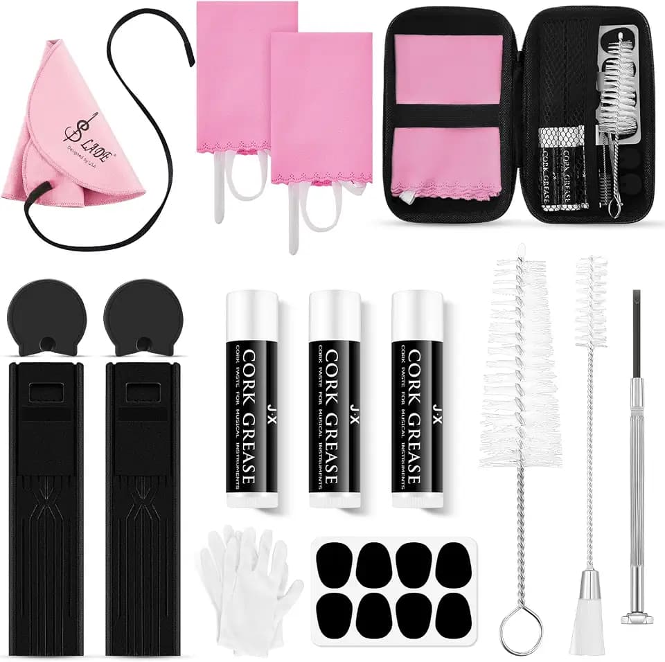 Boao 23 Pcs Clarinet Cleaning Kit with Microfiber Swab, Pink