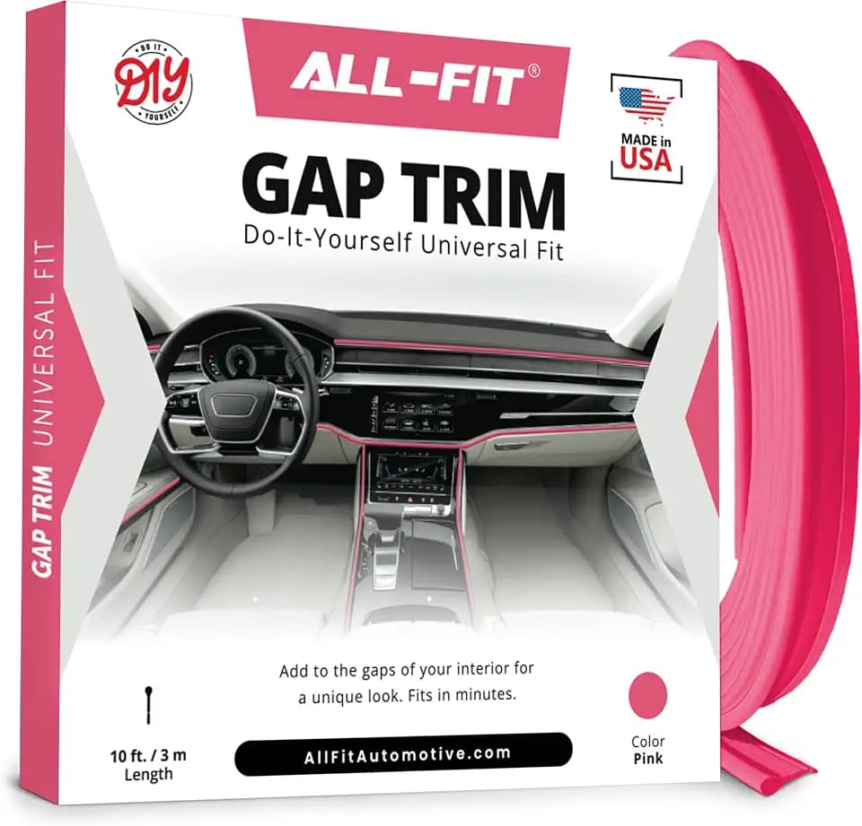All-Fit Automotive Car Gap Filler Strip – 10 Ft Pink Trim Molding