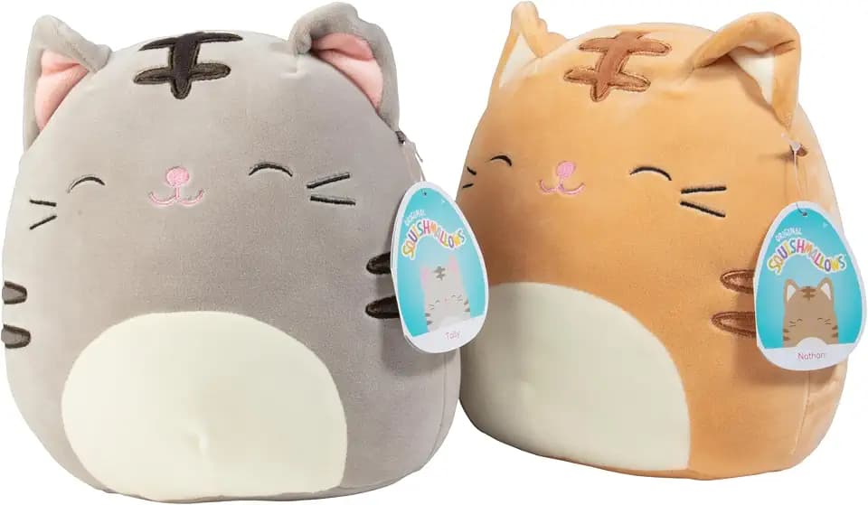Squishmallows 8-Inch Mystery Cat Jazwares Plush Receive Orange or Grey
