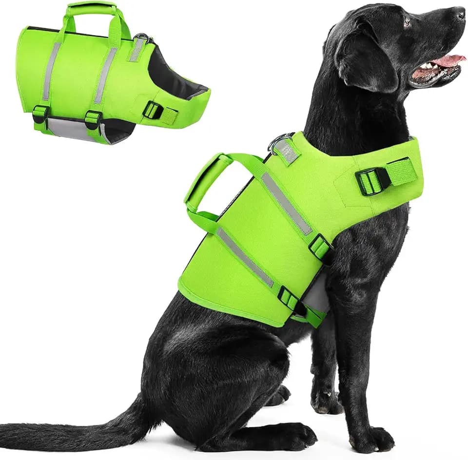 Queenmore Dog Life Jacket,Dog Life Vest for Swimming,XXL Dog Swim Vest