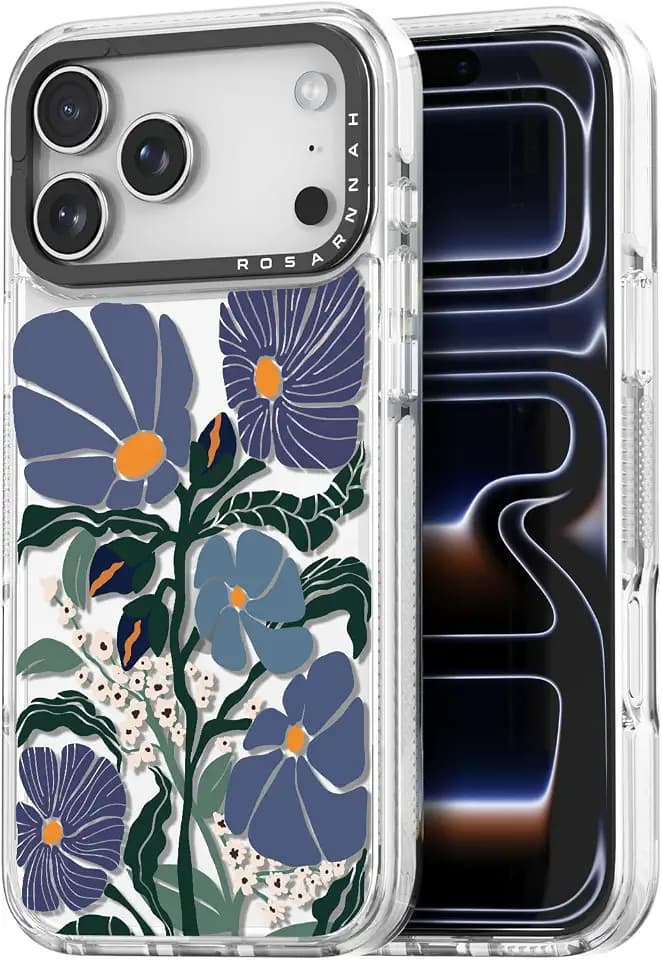 Rosarnnah for iPhone 17 Pro Case Aesthetic Clear, Passiflora Caerulea