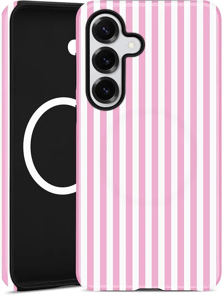 Magnetic Striped Phone Case for Samsung Galaxy S22 Plus, Pink