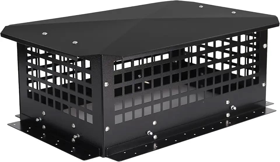 13" x 21" Chimney Cap, Chimney Cover Fireplace Chimney Flue Caps, Adjustable Metal Strips with Bolts Screws Black (13" x 21")