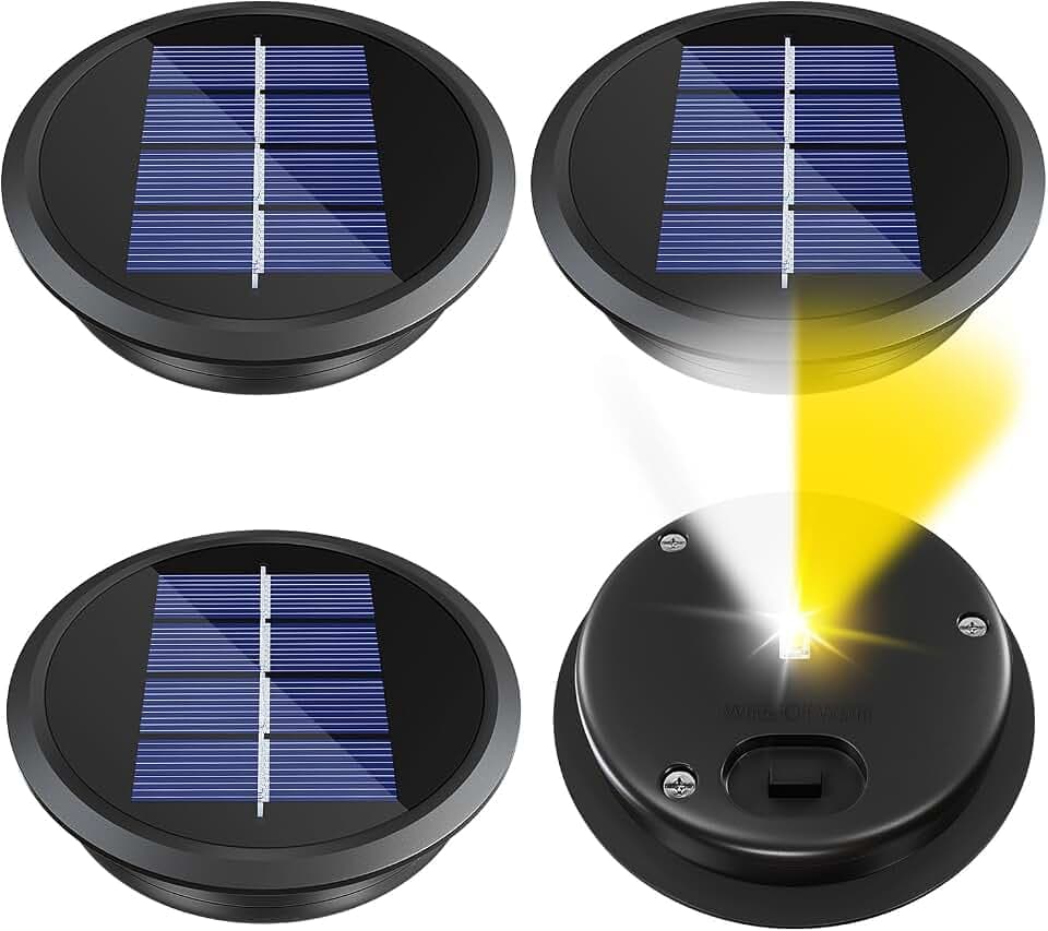 4 Stück 8.5 cm Solarleuchten Ersatz Top, Solarpanel Ersatz für Außenlichten | Ersatz Solarmodul Deckel für Solarlampen,Wasserdichte Led Ersatzteile für Gartenleuchten, Garten Deko, DIY Außenlaternen