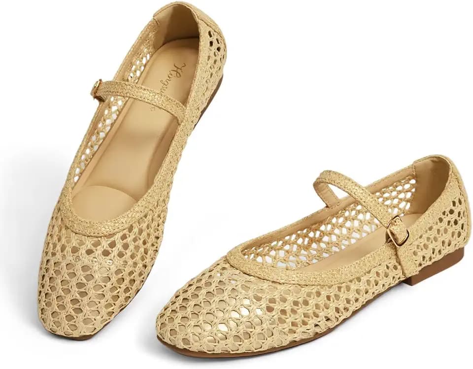 Woven Mary Jane Flats Womens Ballet Flats