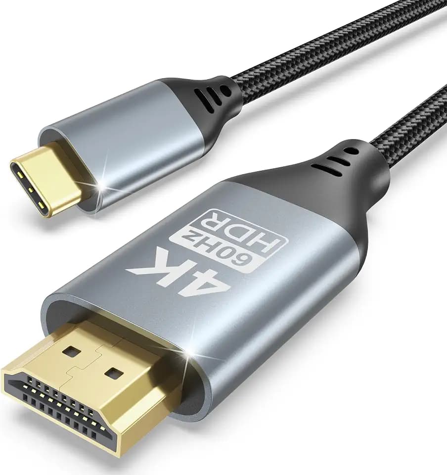 Short USB C to HDMI Cable 3.3FT, 4K@60Hz High-Speed USB-C to HDMI Cable Type C to HDMI 2.0 Cord Compatible with Thunderbolt 3/4/5, MacBook Pro/Air, iPad Pro, Mac mini, iPhone 15/16 Series, Galaxy 25