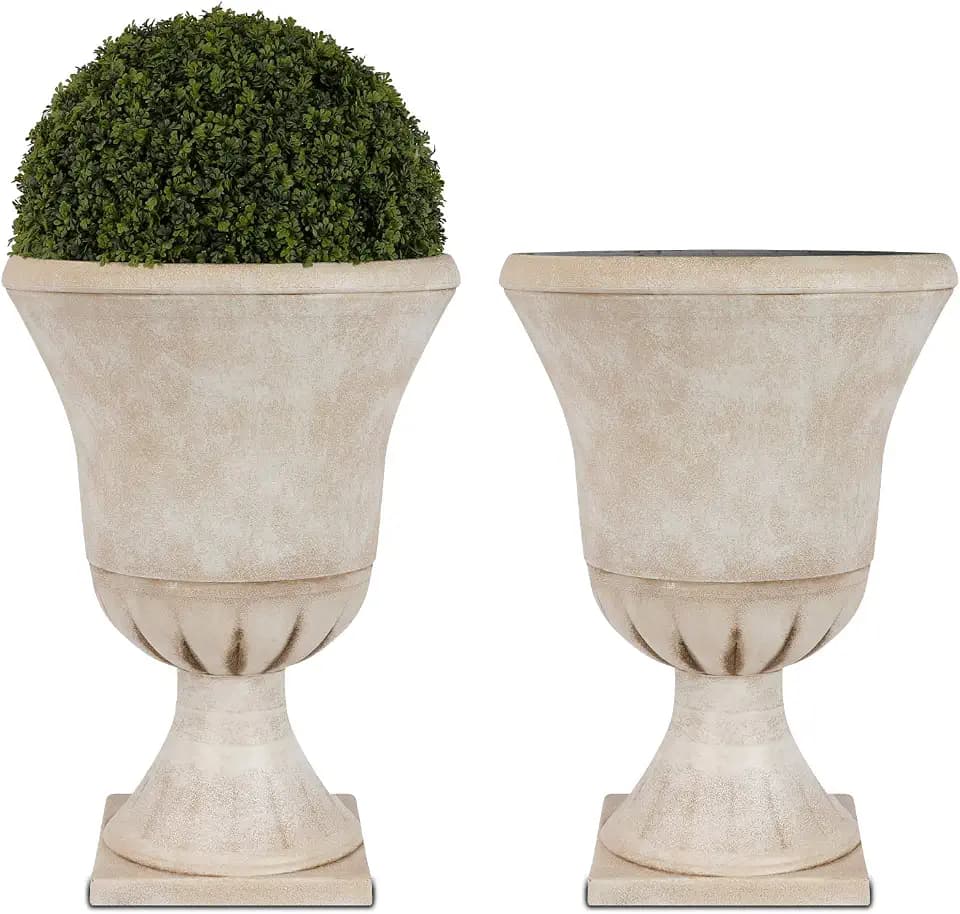 Worth 22'' Tall Urn Planters for Outdoor Plants Set of 2, Large Flower Pots