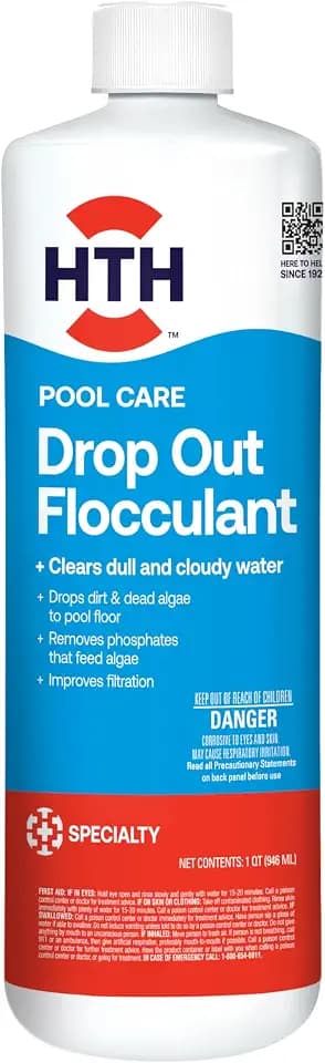 HTH 67229, Swimming Pool Care Drop Out Flocculant, 32oz
