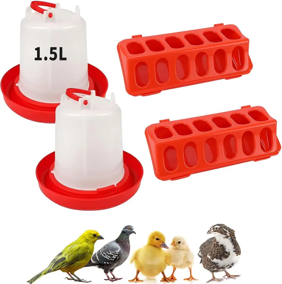 Oncpcare Chick Feeder and Waterer Kit, 4 Pack Baby Chick Starter Kit | Essential Supplies and Accessories for Coop, Duckling, Quail, Pigeon