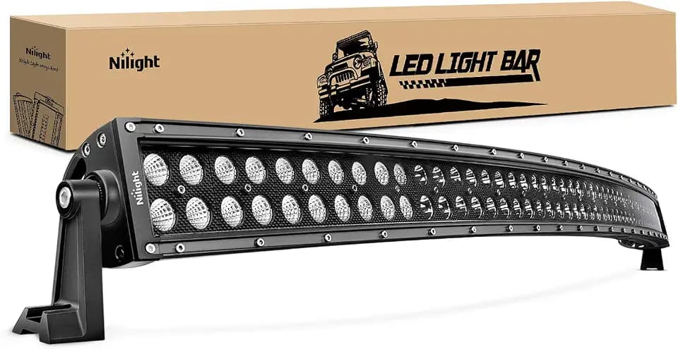 Nilight - 71015C-A 50Inch 288W Curved LED Work Light Driving Fog Lamp LED Light Bar Offroad Lighting for SUV UTE ATV Truck 4x4 Boat, 2 years Warranty