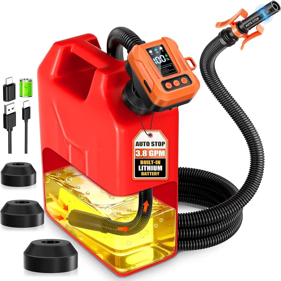 Fuel Transfer Pump, Automatic 3.8 GPM Gas Can Pump, Electric Fuel Pump