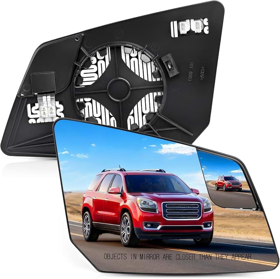 TOP-MAX Passenger Side Mirror Glass Replacement For GMC Acadia Chevy Traverse 2013-2017 Right Rearview Exterior Mirrors Power Heated Wide-Angle with Backing Plate