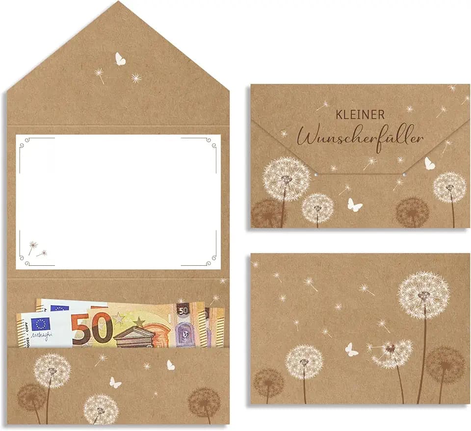 Luckeey Wunscherfüller Geldgeschenk Verpackung, 2 Stück Geldgeschenk Gutschein Karte Verpackung für Weihnachten Geburtstag Hochzeit Konfirmation Kommunion, Lustige Geschenke Frauen Männer - 11 * 16cm