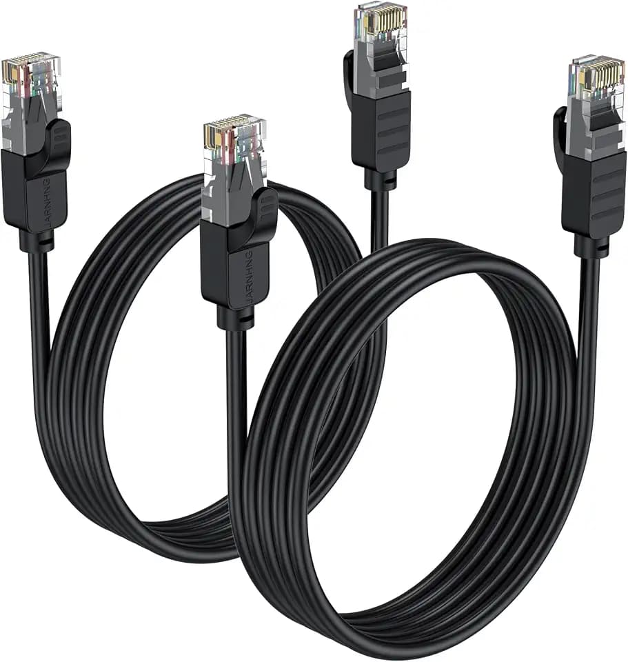 Cat 6 Ethernet Cable 6 ft, Indoor/Outdoor High Speed 10Gbps Internet Cable, Black RJ45 LAN Patch Cables, Ethernet Cord Suitable for Games, Computers, Televisions, Routers, Printers (2Pack)