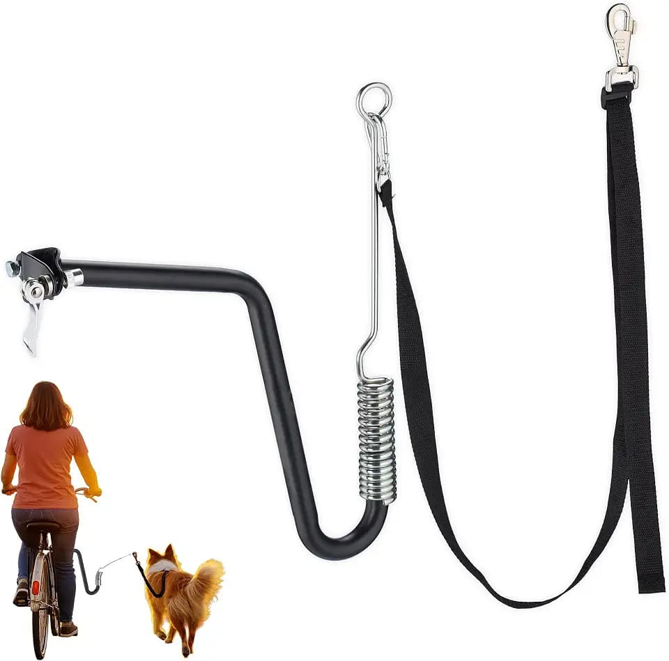 Relaxdays Fahrradleine Hund, Hundestange für Fahrrad, schwarz/Silber