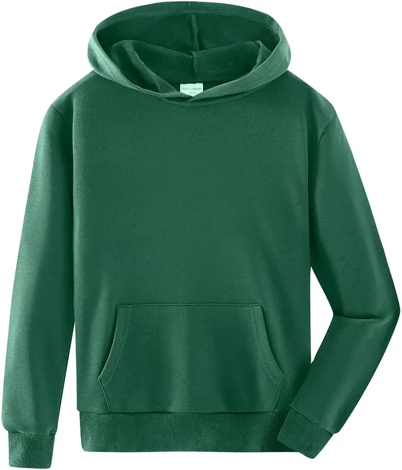 Spring&Gege Jungen Kapuzenpullover Pullover Sweatshirt Basic Einfarbig Baumwoll Hoodie für Kinder（3-14 Jahre）
