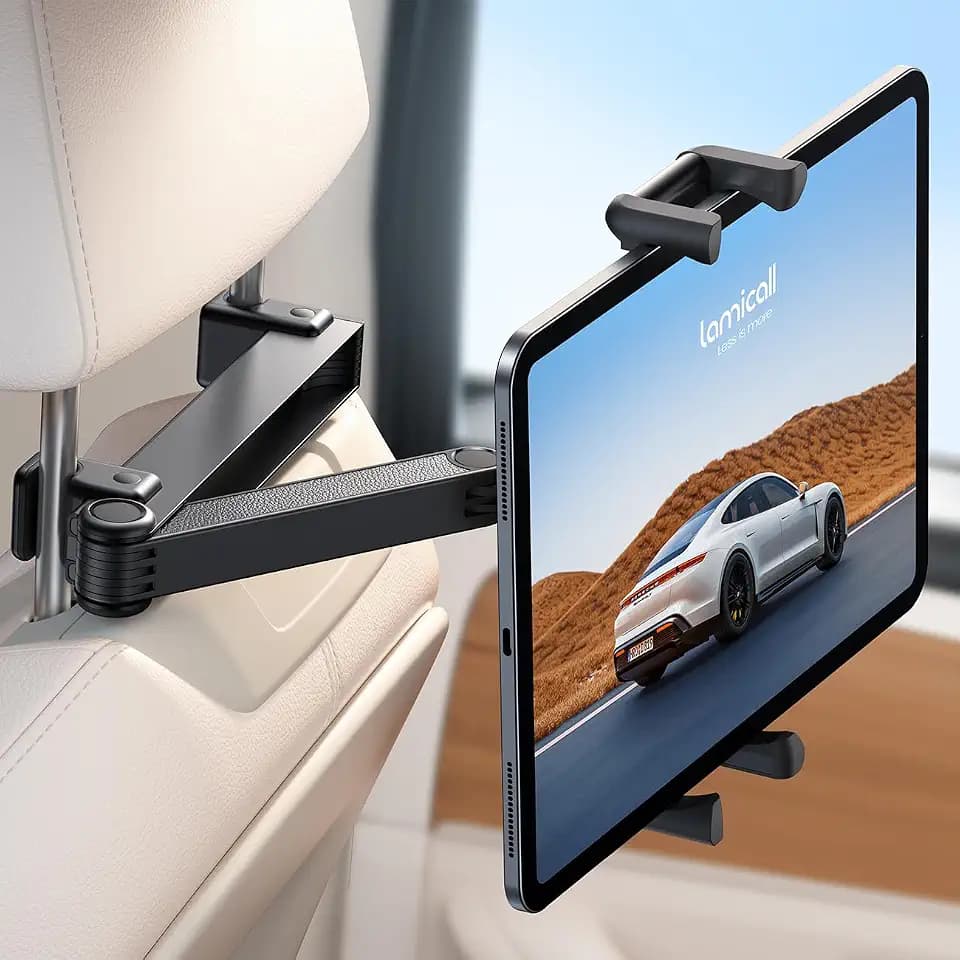 Lamicall Car Headrest Tablet Holder, Lockable, Thick Case Friendly